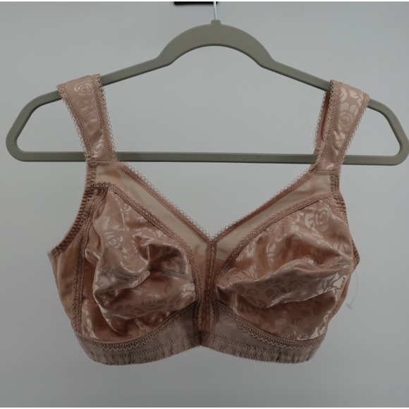 Playtex Other - Playtex 18 Hour Ultimate Shoulder Comfort Bra 4693 Tan Floral Jacquard 38C